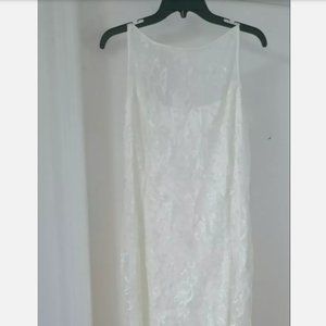 Scott McClintock  Vintage Cream Floral Lace  Long Prom Wedding Formal Dress